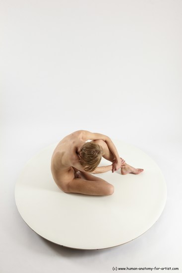 Nude Man White Sitting poses - simple Underweight Medium Brown Sitting poses - ALL Multi angles poses Realistic