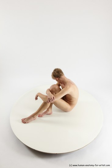 Nude Man White Sitting poses - simple Underweight Medium Brown Sitting poses - ALL Multi angles poses Realistic