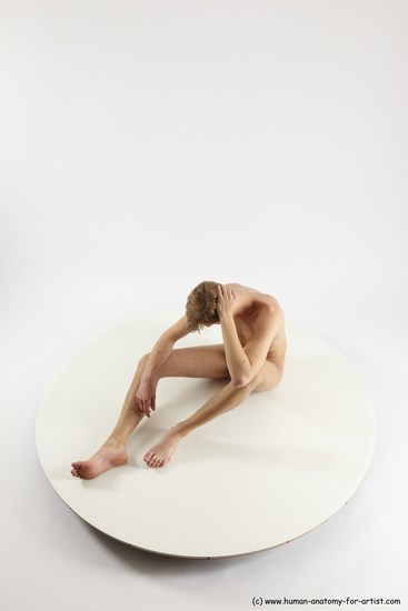 Nude Man White Sitting poses - simple Underweight Medium Brown Sitting poses - ALL Multi angles poses Realistic