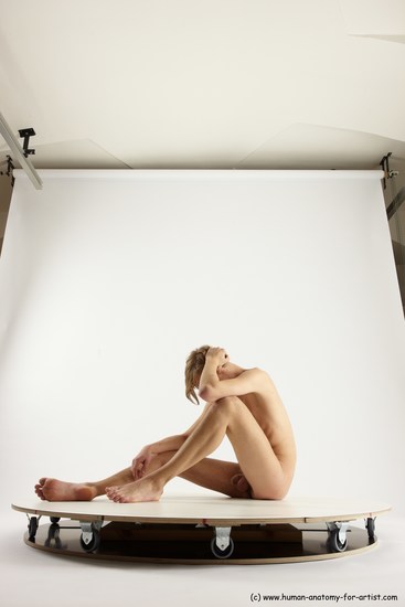 Nude Man White Sitting poses - simple Underweight Medium Brown Sitting poses - ALL Multi angles poses Realistic