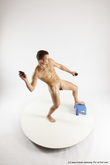 Nude Fighting Man White Standing poses - ALL Slim Short Brown Standing poses - simple Multi angles poses Realistic