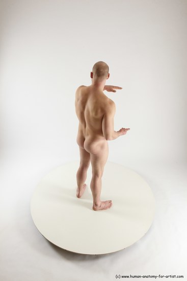 Nude Man White Standing poses - ALL Slim Bald Standing poses - simple Multi angles poses Realistic