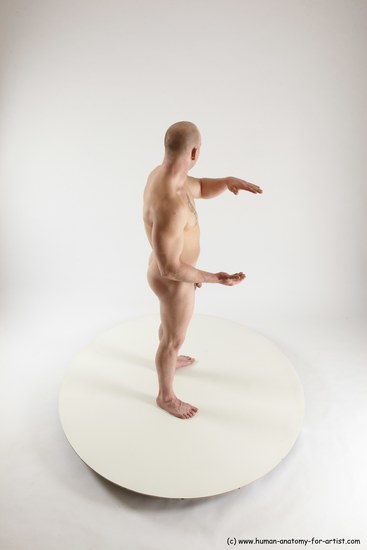 Nude Man White Standing poses - ALL Slim Bald Standing poses - simple Multi angles poses Realistic