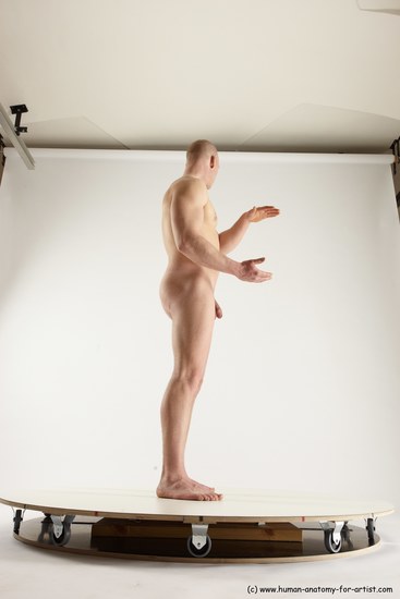 Nude Man White Standing poses - ALL Slim Bald Standing poses - simple Multi angles poses Realistic