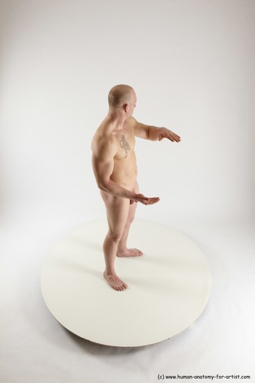 Nude Man White Standing poses - ALL Slim Bald Standing poses - simple Multi angles poses Realistic