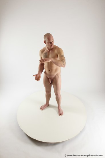 Nude Man White Standing poses - ALL Slim Bald Standing poses - simple Multi angles poses Realistic