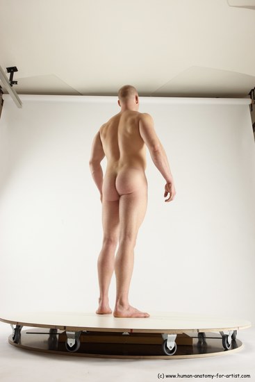 Nude Man White Standing poses - ALL Slim Bald Standing poses - simple Multi angles poses Realistic