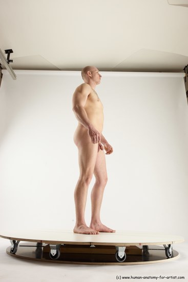 Nude Man White Standing poses - ALL Slim Bald Standing poses - simple Multi angles poses Realistic