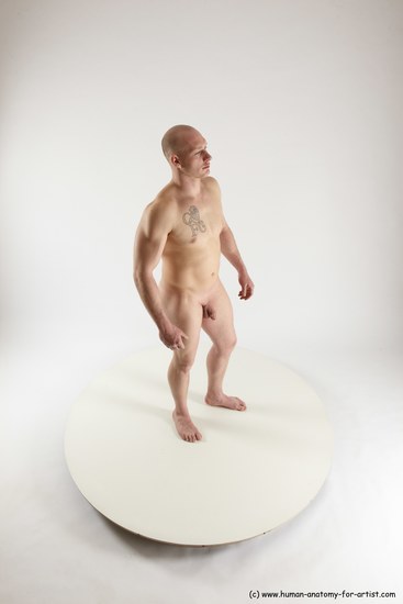 Nude Man White Standing poses - ALL Slim Bald Standing poses - simple Multi angles poses Realistic