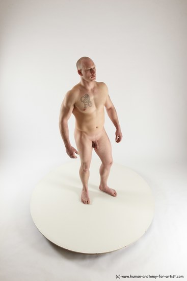 Nude Man White Standing poses - ALL Slim Bald Standing poses - simple Multi angles poses Realistic