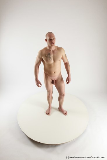 Nude Man White Standing poses - ALL Slim Bald Standing poses - simple Multi angles poses Realistic