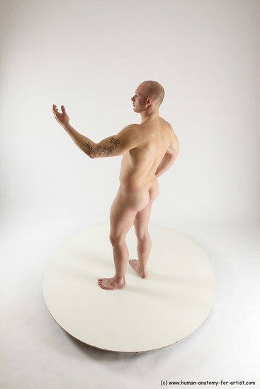 Nude Man White Standing poses - ALL Slim Bald Standing poses - simple Multi angles poses Realistic