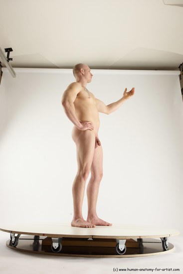 Nude Man White Standing poses - ALL Slim Bald Standing poses - simple Multi angles poses Realistic