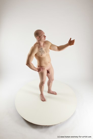 Nude Man White Standing poses - ALL Slim Bald Standing poses - simple Multi angles poses Realistic