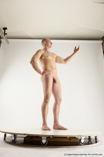 Nude Man White Standing poses - ALL Slim Bald Standing poses - simple Multi angles poses Realistic