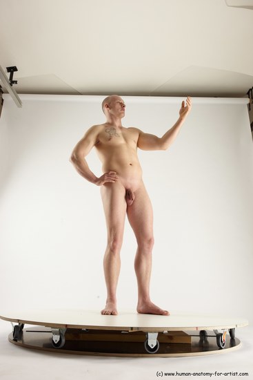 Nude Man White Standing poses - ALL Slim Bald Standing poses - simple Multi angles poses Realistic