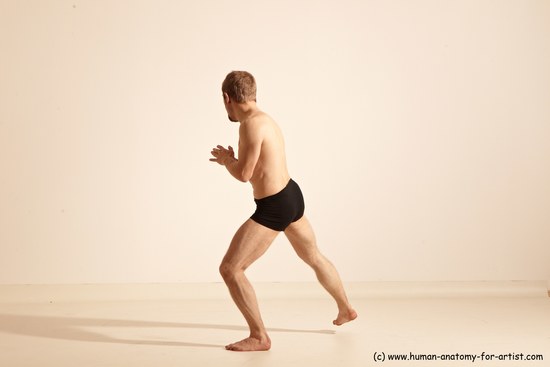 Underwear Martial art Man White Moving poses Athletic Short Blond Dynamic poses Academic