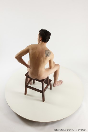 Nude Man White Sitting poses - simple Athletic Short Brown Sitting poses - ALL Multi angles poses Realistic