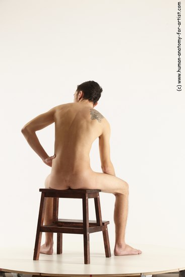 Nude Man White Sitting poses - simple Athletic Short Brown Sitting poses - ALL Multi angles poses Realistic