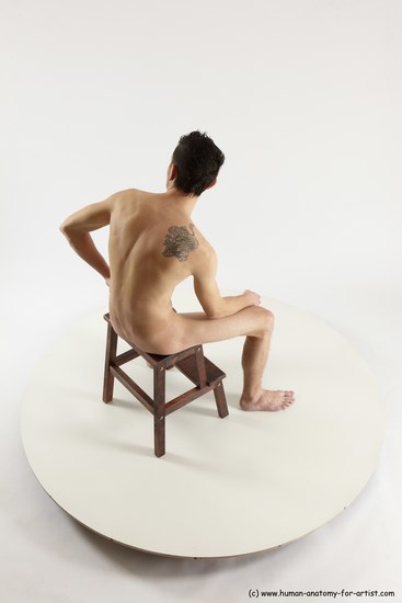 Nude Man White Sitting poses - simple Athletic Short Brown Sitting poses - ALL Multi angles poses Realistic