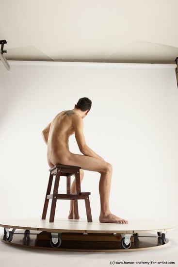 Nude Man White Sitting poses - simple Athletic Short Brown Sitting poses - ALL Multi angles poses Realistic