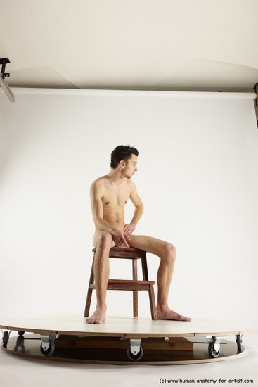 Nude Man White Sitting poses - simple Athletic Short Brown Sitting poses - ALL Multi angles poses Realistic