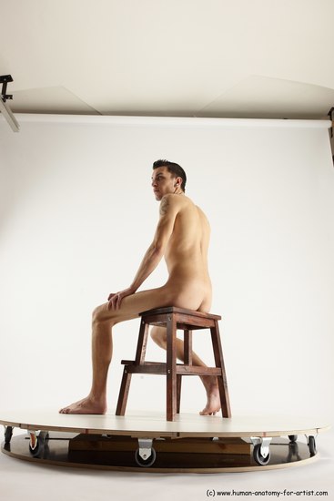 Nude Man White Sitting poses - simple Athletic Short Brown Sitting poses - ALL Multi angles poses Realistic