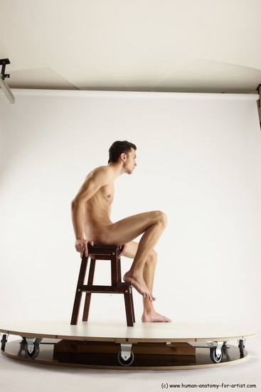 Nude Man White Sitting poses - simple Athletic Short Brown Sitting poses - ALL Multi angles poses Realistic