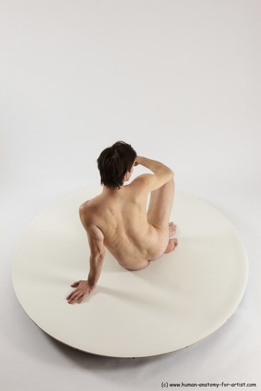 Nude Man White Sitting poses - simple Slim Short Brown Sitting poses - ALL Multi angles poses Realistic