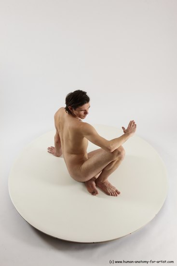 Nude Man White Sitting poses - simple Slim Short Brown Sitting poses - ALL Multi angles poses Realistic