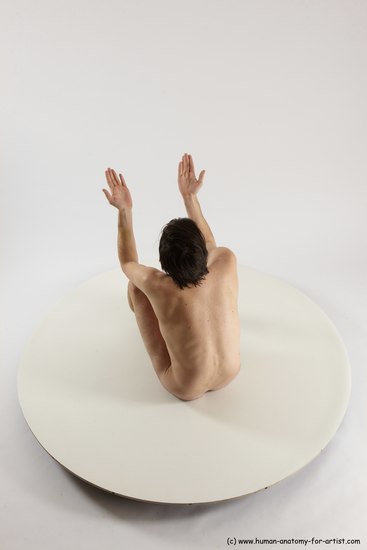 Nude Man White Sitting poses - simple Slim Short Brown Sitting poses - ALL Multi angles poses Realistic