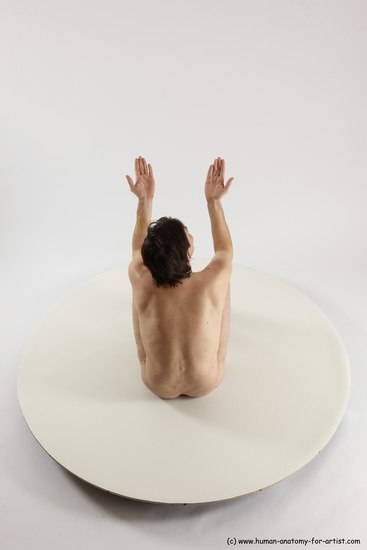 Nude Man White Sitting poses - simple Slim Short Brown Sitting poses - ALL Multi angles poses Realistic