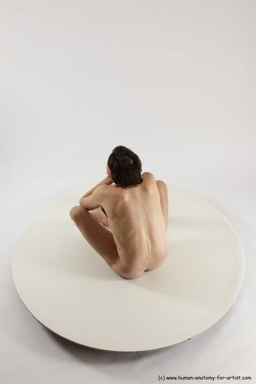 Nude Man White Sitting poses - simple Slim Short Brown Sitting poses - ALL Multi angles poses Realistic