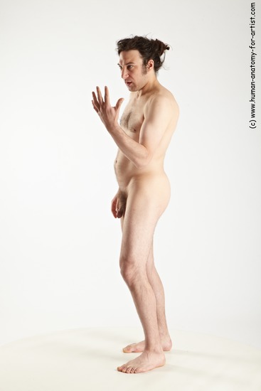 Nude Man White Standing poses - ALL Average Medium Brown Standing poses - simple Realistic