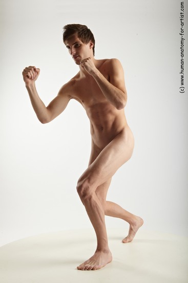 Nude Man White Standing poses - ALL Slim Short Brown Standing poses - simple Realistic