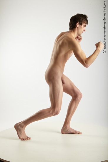 Nude Man White Standing poses - ALL Slim Short Brown Standing poses - simple Realistic