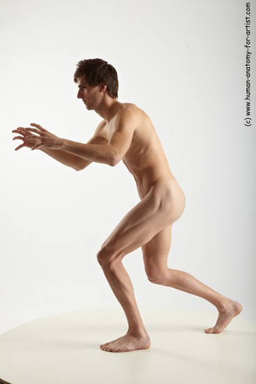 Nude Man White Standing poses - ALL Slim Short Brown Standing poses - simple Realistic