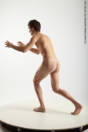 Nude Man White Standing poses - ALL Slim Short Brown Standing poses - simple Realistic