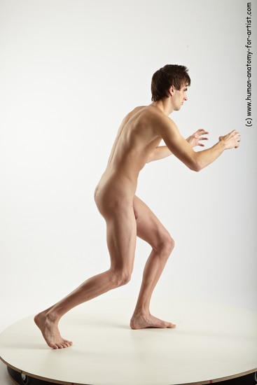 Nude Man White Standing poses - ALL Slim Short Brown Standing poses - simple Realistic