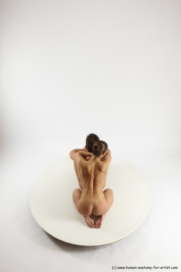 Nude Woman - Man White Sitting poses - simple Slim Short Brown Sitting poses - ALL Multi angles poses Realistic