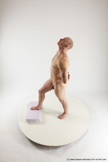 Nude Man White Standing poses - ALL Slim Bald Standing poses - simple Multi angles poses Realistic