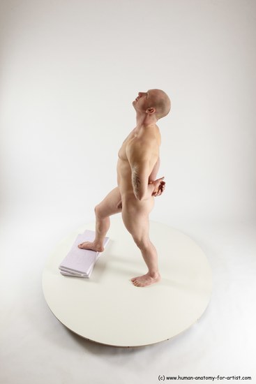 Nude Man White Standing poses - ALL Slim Bald Standing poses - simple Multi angles poses Realistic