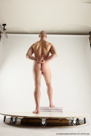 Nude Man White Standing poses - ALL Slim Bald Standing poses - simple Multi angles poses Realistic