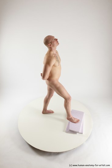 Nude Man White Standing poses - ALL Slim Bald Standing poses - simple Multi angles poses Realistic