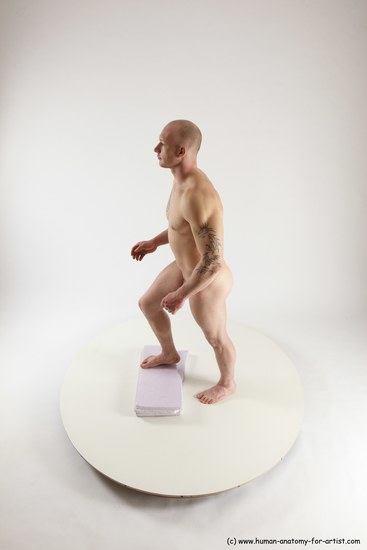 Nude Man White Standing poses - ALL Slim Bald Standing poses - simple Multi angles poses Realistic