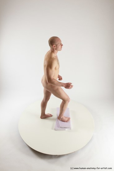 Nude Man White Standing poses - ALL Slim Bald Standing poses - simple Multi angles poses Realistic