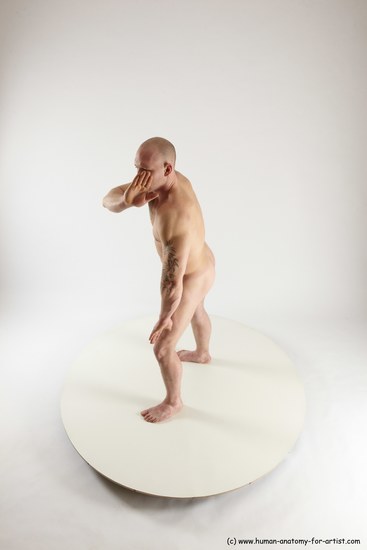 Nude Man White Standing poses - ALL Slim Bald Standing poses - simple Multi angles poses Realistic