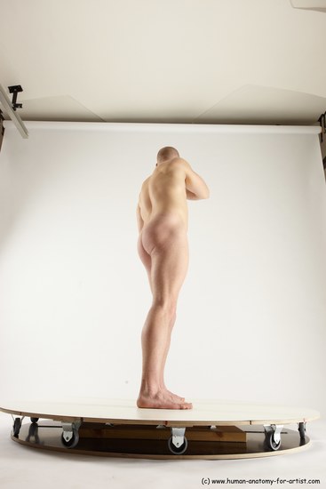 Nude Man White Standing poses - ALL Slim Bald Standing poses - simple Multi angles poses Realistic