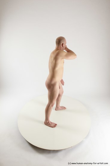 Nude Man White Standing poses - ALL Slim Bald Standing poses - simple Multi angles poses Realistic