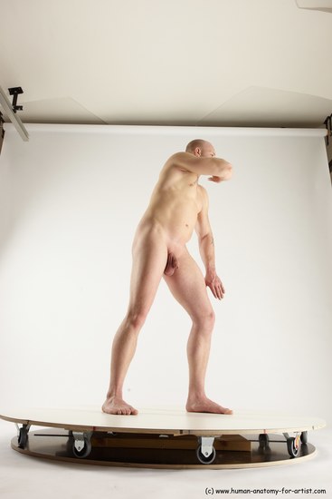 Nude Man White Standing poses - ALL Slim Bald Standing poses - simple Multi angles poses Realistic